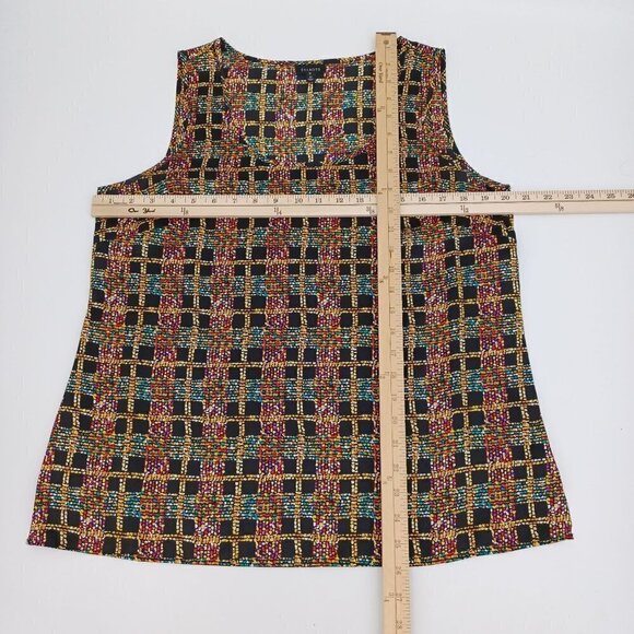 Talbots Silk Printed Shell Tank Top Multicolor Women's 12 Relaxed Fit Preppy - Picture 8 of 8